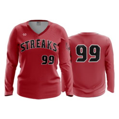 3487 FD Womens V-Neck Longsleeve PIKETON-BASEBALL-2022-2