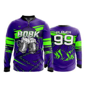 869 FD Quarter Zip Batting Jacket LS BDBK-ADDS-FLO INK + $5