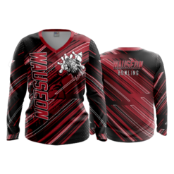 3278 FD Womens V-Neck Longsleeve WAUSEON-BOWLING-2022-1