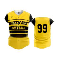 3532 FD Womens Full Button Capsleeve QUEEN-BEE-1