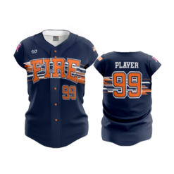 3543 FD Womens Full Button Capsleeve FIRE-FASTPITCH-1