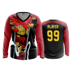 3550 FD Womens V-Neck Longsleeve RED-DEVILS-1