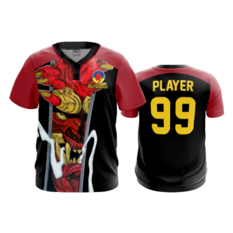 3550 FD MENS 2 BUTTON SCOOP NECK CL RED-DEVILS-1