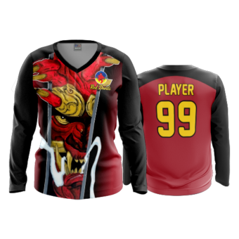3550 FD Womens V-Neck Longsleeve RED-DEVILS-2
