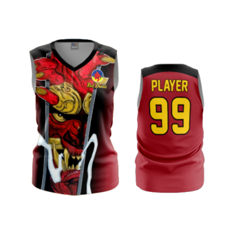 3550 FD Womens V-Neck Sleeveless RED-DEVILS-2
