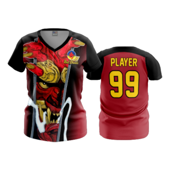 3550 FD Womens V-Neck RED-DEVILS-2