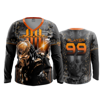 3556 FD Womens V-Neck Longsleeve HEADHUNTERS-ORANGE-1