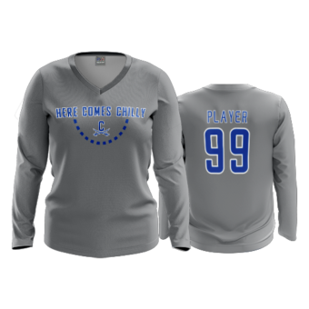 1171 FD Womens V-Neck Longsleeve CHILLI-HERE-COMES