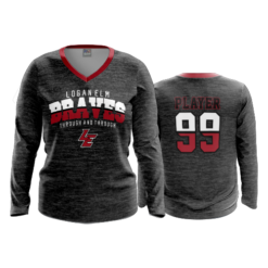 3547 FD Womens V-Neck Longsleeve LOGAN-ELM-HEATHER