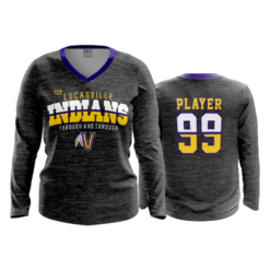 3549 FD Womens V-Neck Longsleeve LUCASVILLE-HEATHER