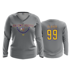 3549 FD Womens V-Neck Longsleeve LUCASVILLE-HERE-COMES