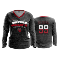 3546 FD Womens V-Neck Longsleeve SW-JEEPS-HEATHER