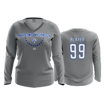 3544 FD Womens V-Neck Longsleeve WASHINGTON-CH-HERE-COMES