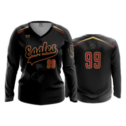3594 FD Womens V-Neck Longsleeve BW-EAGLES-1