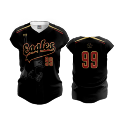 3594 FD Womens Full Button Capsleeve BW-EAGLES-1