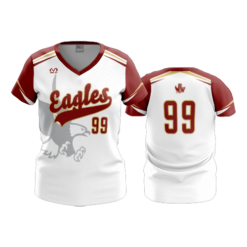 3594 FD Womens V-Neck BW-EAGLES-2