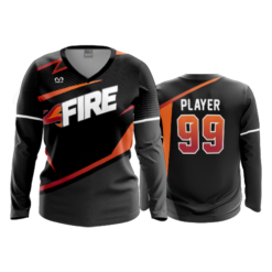 3586 FD Womens V-Neck Longsleeve FIRE