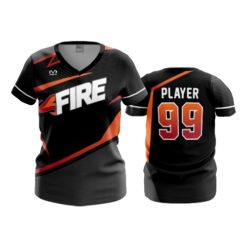 3586 FD Womens V-Neck FIRE