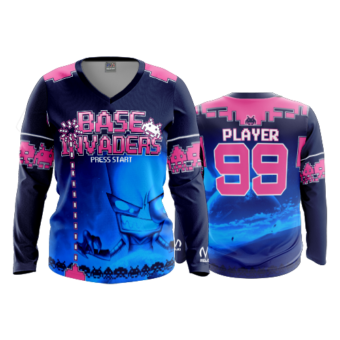 3571 FD Womens V-Neck Longsleeve POPSLO-BASEINVADERS-ORIG