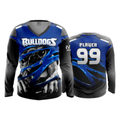 3568 FD Womens V-Neck Longsleeve POPSLO-BULLDOGS