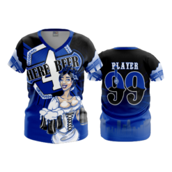 3569 FD Womens V-Neck POPSLO-HERE-FOR-BEER