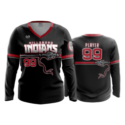3624 WOMENS V NECK LONGSLEEVE HILLSBORO-INDIANS-1