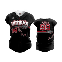 3624 WOMENS FULL BUTTON CAP SLEEVE HILLSBORO-INDIANS-1