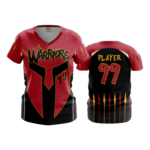 3064 WOMENS V NECK WARRIORS-1