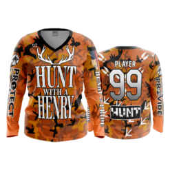1625 WOMENS V NECK LONGSLEEVE HUNT-WITH-A-HENRY-1