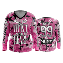 1625 WOMENS V NECK LONGSLEEVE HUNT-WITH-A-HENRY-2