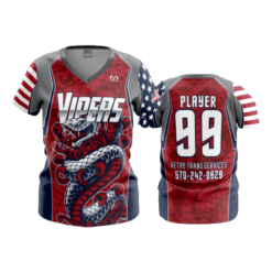 3623 WOMENS V NECK VIPERS-RETRO-TRANS-SPONSOR