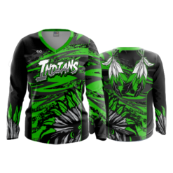 3635 WOMENS V NECK LONGSLEEVE WESTERN-INDIANS-WRESTLING