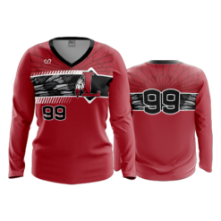 3633 WOMENS V NECK LONGSLEEVE LONDON-RED-RAIDERS-1