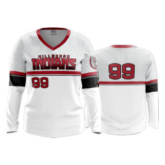 3643 WOMENS V NECK LONGSLEEVE HILLSBORO-INDIANS-2023-2