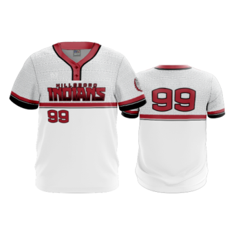 3643 MENS 2 BUTTON SCOOP NECK HILLSBORO-INDIANS-2023-2