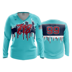 3642 WOMENS V NECK LONGSLEEVE 718-1