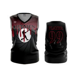 2342 WOMENS V NECK SLEEVELESS HITMEN-1