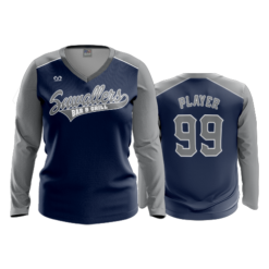 3360 WOMENS V NECK LONGSLEEVE SUWALLERS-BAR-AND-GRILL-1