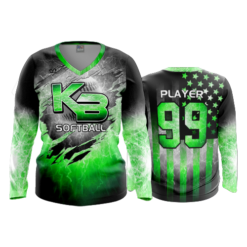 3675 WOMENS V NECK LONGSLEEVE KB-SOFTBALL-2