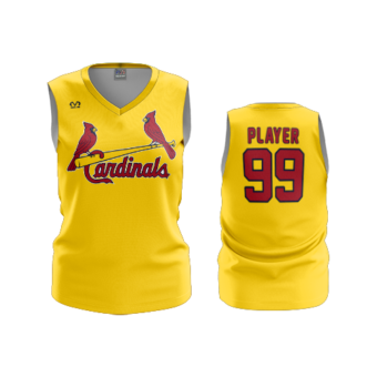 3674 WOMENS V NECK SLEEVELESS CARDINALS-3