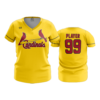 3674 WOMENS V NECK CARDINALS-3