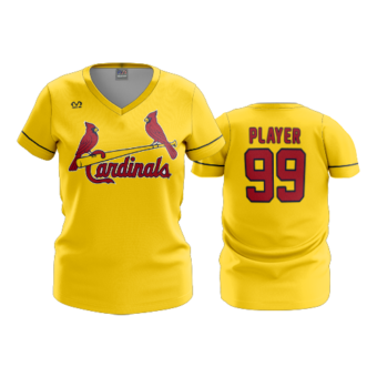 3674 WOMENS V NECK CARDINALS-3