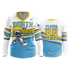 3691 WOMENS V NECK LONGSLEEVE DEATH-BY-SLIDING-1