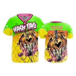 1034 MENS 2 BUTTON SCOOP NECK BLIND-SQUIRRELS-2023-FLO INK + $5