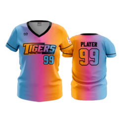 2573 WOMENS V NECK CENTRAL-OHIO-TIGERS-BLEND-1