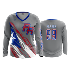 3699 WOMENS V NECK LONGSLEEVE PUERTO-RICO-2023-1