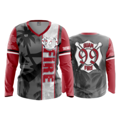 499 WOMENS V NECK LONGSLEEVE GUAM-FIRE-2023-2