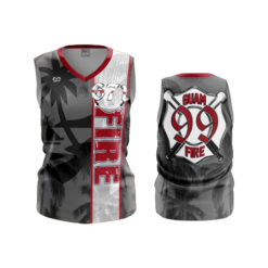 499 WOMENS V NECK SLEEVELESS GUAM-FIRE-2023-2