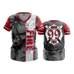 499 WOMENS V NECK GUAM-FIRE-2023-2