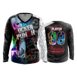 3698 WOMENS V NECK LONGSLEEVE SUCKERPUNCH-1